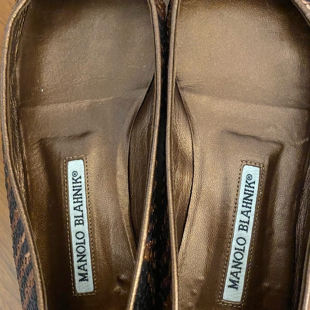 Manolo Blahnik Sequined Pointed Toe Flats - image 5